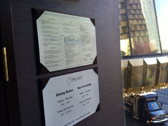 Walking into Oscars Happy Hour at Oscars Steakhouse Downtown Las Vegas